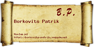 Borkovits Patrik névjegykártya