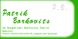 patrik borkovits business card